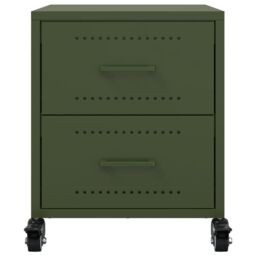 Berkfield Home Bedside Cabinets 2 pcs Olive Green 36x39x43.5 cm Steel - thumbnail 5