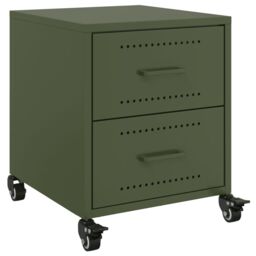 Berkfield Home Bedside Cabinets 2 pcs Olive Green 36x39x43.5 cm Steel - thumbnail 6