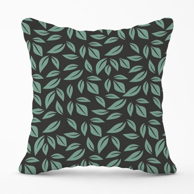 Warren Reed - Designer Delicate Leaf Outdoor Cushion in Green - Size: 60 cm x 60 cm - image 1