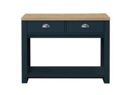 Birlea Console Table Blue & Oak Highgate 2 Drawer Farmhouse Shabby Chic - thumbnail 7