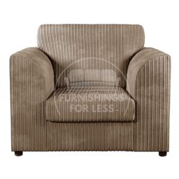 Furnishings For Less UK Luxor Jumbo Cord 3 + 2 + 1 Fabric 3 Piece Sofa Suite - Fullback in Camel - thumbnail 4
