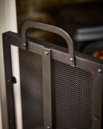 Dibor Vintage Style Blacksmith 3-Fold Fireplace Guard Fire Screen Guard with Rivets H71cm x W102cm in Black - thumbnail 6