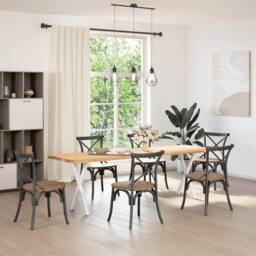 Berkfield Home Dining Table Legs X-Shaped 2 pcs White 60x(72-73) cm Steel - thumbnail 2