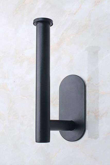 Living and Home Modern Wall Mounted Stainless Steel Toilet Paper Roll Holder for Bathroom in Black - image 1