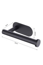 Living and Home Modern Wall Mounted Stainless Steel Toilet Paper Roll Holder for Bathroom in Black - thumbnail 6