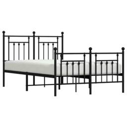 Berkfield Home Metal Bed Frame with Headboard & Footboard Black 135x190 cm Double - thumbnail 5