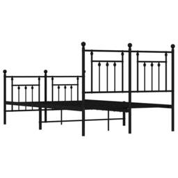 Berkfield Home Metal Bed Frame with Headboard & Footboard Black 135x190 cm Double - thumbnail 8