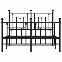 Berkfield Home Metal Bed Frame with Headboard & Footboard Black 135x190 cm Double - thumbnail 6