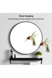 Living and Home 50cm Black Nordic Round Bathroom Mirror Metal Frame Wall Mirror -Above Sink or Dressing Table - thumbnail 4