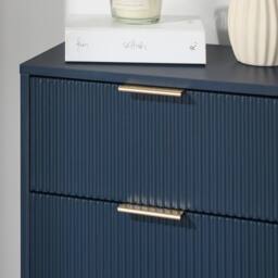 OHS Ribbed 4-Drawer Unit Engineered Wood Cabinet Storage in Navy - thumbnail 2