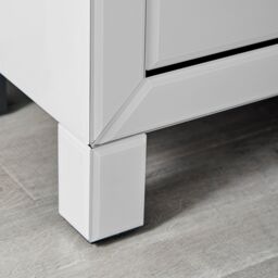 FurnitureboxUK Lexi Small Slimline 3 Drawer Wooden Bedside Table With A Modern Mirrored Finish in White - thumbnail 4