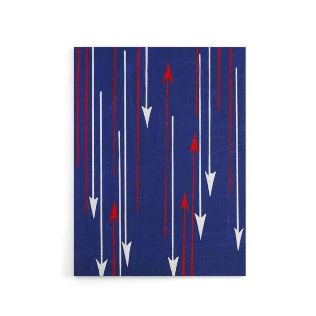 "Artery8 Red Blue Arrows Textile Pattern Canvas Wall Art Print Korin - Size: W18"" x H24""" - image 1