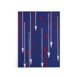 "Artery8 Red Blue Arrows Textile Pattern Canvas Wall Art Print Korin - Size: W18"" x H24""" - thumbnail 1
