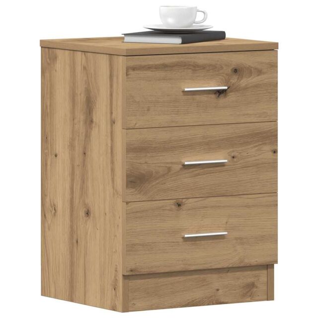 Berkfield Home Bedside Cabinet Artisan Oak 38x35x55 cm Engineered Wood in Brown - Size: 38 x 35 x 55 cm - image 1