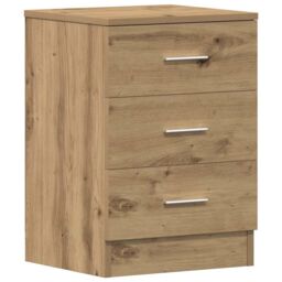 Berkfield Home Bedside Cabinet Artisan Oak 38x35x55 cm Engineered Wood in Brown - Size: 38 x 35 x 55 cm - thumbnail 2