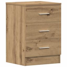 Berkfield Home Bedside Cabinet Artisan Oak 38x35x55 cm Engineered Wood in Brown - Size: 38 x 35 x 55 cm - thumbnail 6