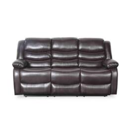 Furnishings For Less UK Cortland Leather Look 3 Seater Manual Reclining Sofa Brown - thumbnail 3