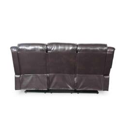 Furnishings For Less UK Cortland Leather Look 3 Seater Manual Reclining Sofa Brown - thumbnail 8