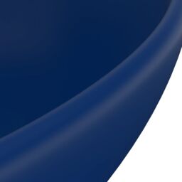 Berkfield Home Luxury Basin Oval-shaped Matt Dark Blue 40x33 cm Ceramic - thumbnail 5