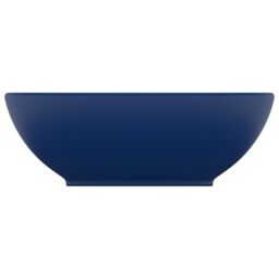 Berkfield Home Luxury Basin Oval-shaped Matt Dark Blue 40x33 cm Ceramic - thumbnail 3