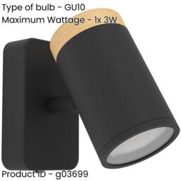 Loops 2 PACK Sleek LED Ceiling Spotlight in Black / Brown - Bathroom Lamp - thumbnail 2