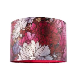 Happy Homewares Classic Red Lilac & Pink Chrysanthemum Japanese Style Lamp Shade - Size: 12 inches - thumbnail 4