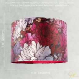 Happy Homewares Classic Red Lilac & Pink Chrysanthemum Japanese Style Lamp Shade - Size: 12 inches - thumbnail 6