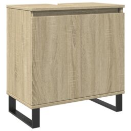 Berkfield Home Bathroom Cabinet Sonoma Oak 58x33x60 cm Engineered Wood in Brown - Size: 58 x 33 x 60 cm - thumbnail 2