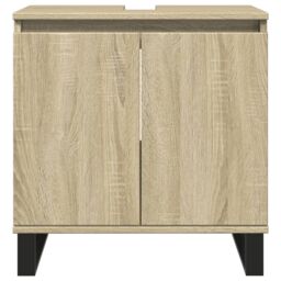 Berkfield Home Bathroom Cabinet Sonoma Oak 58x33x60 cm Engineered Wood in Brown - Size: 58 x 33 x 60 cm - thumbnail 3