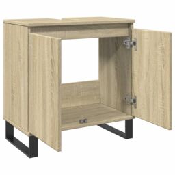 Berkfield Home Bathroom Cabinet Sonoma Oak 58x33x60 cm Engineered Wood in Brown - Size: 58 x 33 x 60 cm - thumbnail 6