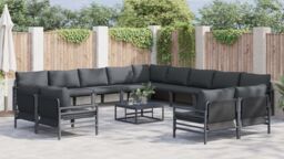 Berkfield Home Garden Sofa Set 13 pcs Anthracite Steel - thumbnail 6