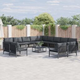 Berkfield Home Garden Sofa Set 13 pcs Anthracite Steel - thumbnail 1