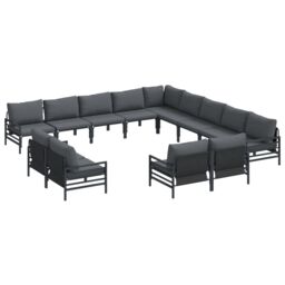 Berkfield Home Garden Sofa Set 13 pcs Anthracite Steel - thumbnail 2