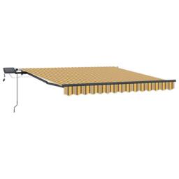 Berkfield Home Manual Retractable Awning with LED Multicolour Stripe 350x250 cm in Yellow - thumbnail 3
