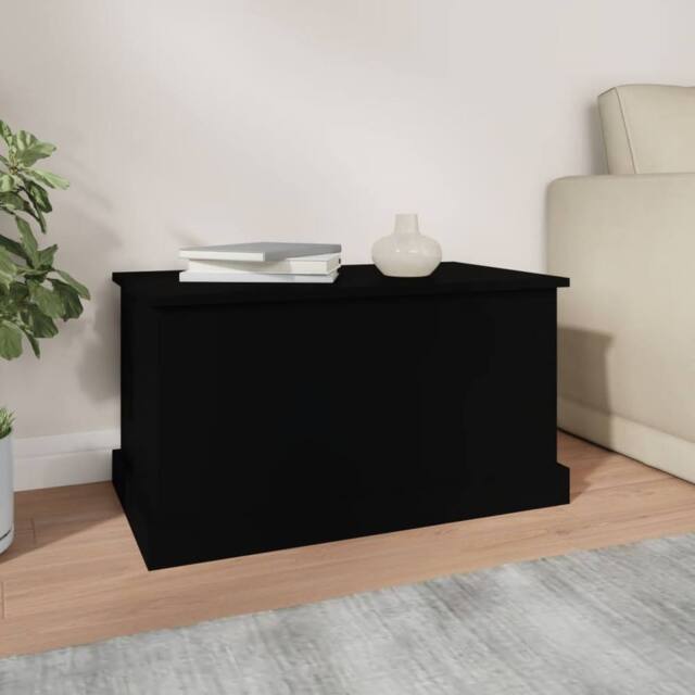 Berkfield Home Storage Box Black 70x40x38 cm Engineered Wood - Size: 70 x 40 x 38 cm - image 1