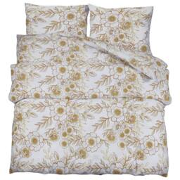 Berkfield Home Duvet Cover Set White & Brown 200x200 cm Cotton