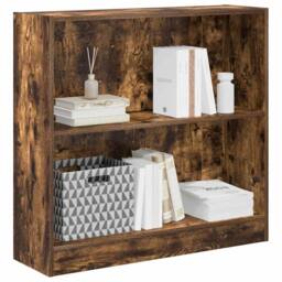 Berkfield Home Bookcase Smoked Oak 80x24x76 cm Engineered Wood in Brown - Size: 80 x 24 x 76 cm - thumbnail 4