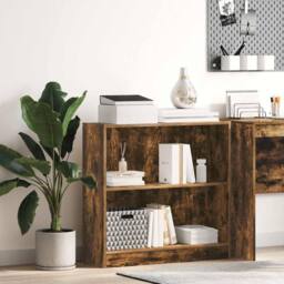 Berkfield Home Bookcase Smoked Oak 80x24x76 cm Engineered Wood in Brown - Size: 80 x 24 x 76 cm - thumbnail 2