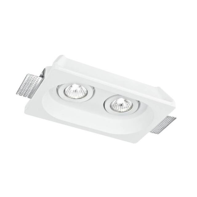 Netlighting MORGANA 2 Light Recessed Adjustable Downlight White 25.5x15.5x5.5cm - Size: 25.5x15.5x5.5 cm - image 1