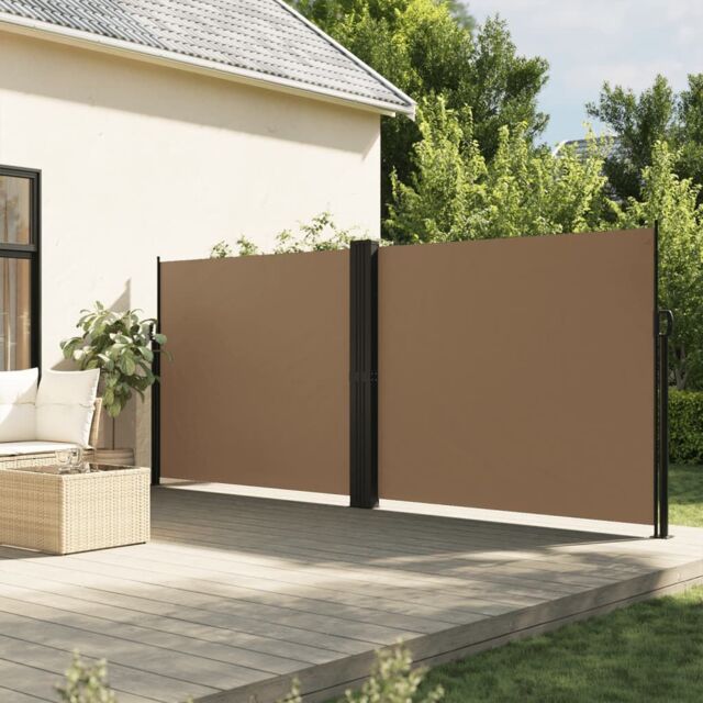 Berkfield Home Retractable Side Awning Taupe 160x1200 cm - image 1