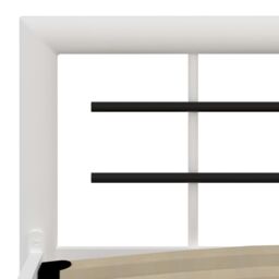 Berkfield Home Bed Frame White & Black Metal 180x200 cm Super King - thumbnail 5