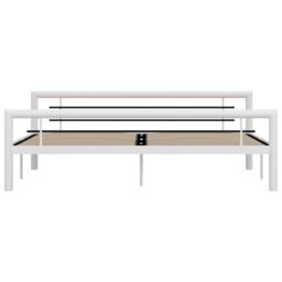 Berkfield Home Bed Frame White & Black Metal 180x200 cm Super King - thumbnail 3