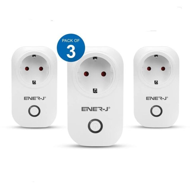 ENER-J WiFi Smart Plug EU Type with Energy Monitor (3pc pack) in White - image 1