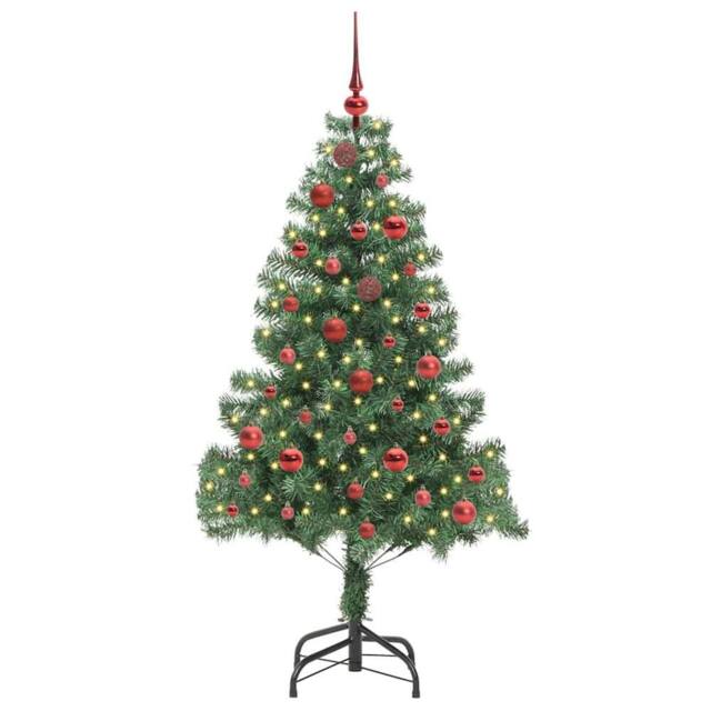 Berkfield Home Lush Christmas Tree with 150 LEDs with Stand Green 150 cm PVC - image 1