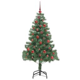 Berkfield Home Lush Christmas Tree with 150 LEDs with Stand Green 150 cm PVC - thumbnail 4