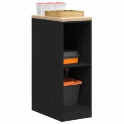 Berkfield Home Durable Garage Storage Cabinet Black 30x51x85 cm Solid Wood Pine - Size: 30 x 51 x 85 cm - thumbnail 2