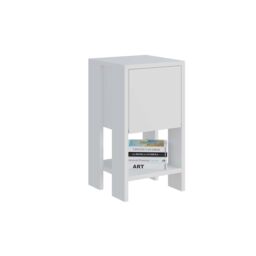 Decortie Ema 30cm Compact Bedside Cabinet, 1-Drawer Dark Brown in White - Size: 1 Pack - thumbnail 2