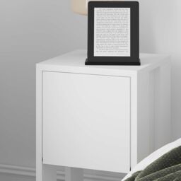 Decortie Ema 30cm Compact Bedside Cabinet, 1-Drawer Dark Brown in White - Size: 1 Pack - thumbnail 3