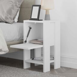 Decortie Ema 30cm Compact Bedside Cabinet, 1-Drawer Dark Brown in White - Size: 1 Pack - thumbnail 5