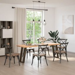 Berkfield Home Console Table Legs U-Shaped 2 pcs Natural Steel 28x(72-73) cm Steel in Brown - thumbnail 3